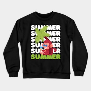 Hello summer Beach summertime Adventure travel lover palm tree sun Crewneck Sweatshirt